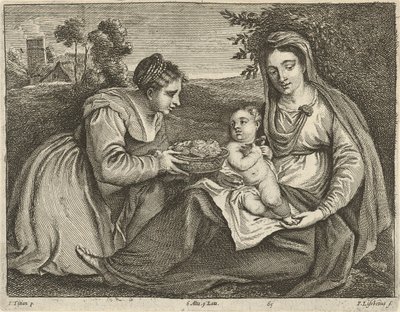 Madonna en Kind met Sint Dorothea door David Teniers the Younger